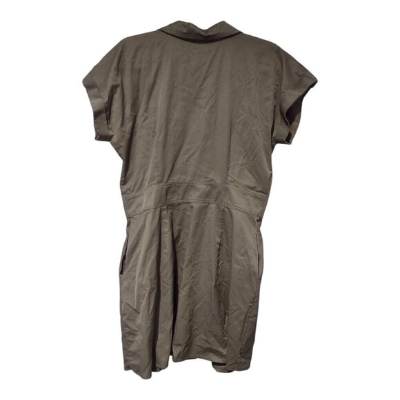 Women's Cargo Green Short Sleeve Utility Mini Dress Canvas Size XL - Picture 2 of 8